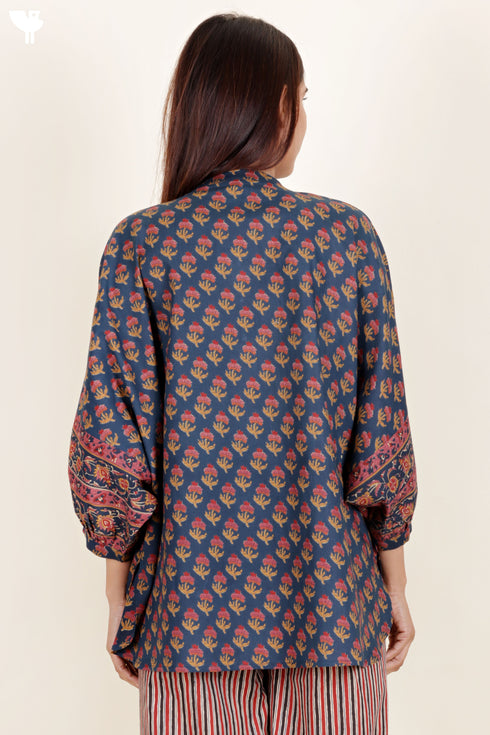 Cambric Cotton Top In Block Print
