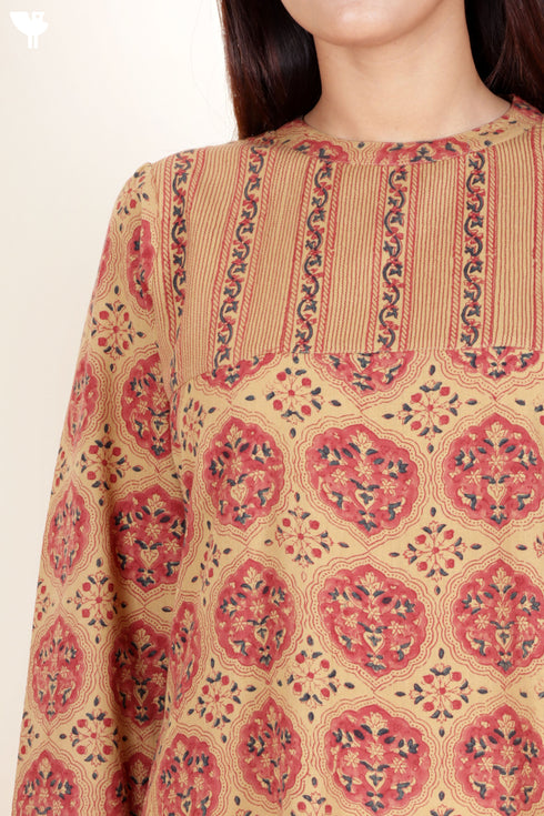 Khaadi Cotton Kurta With Floral Block Print