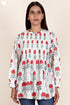 Slub Cotton Pintuck Top In Block Print