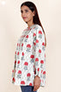 Slub Cotton Pintuck Top In Block Print
