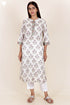 Chanderi Silk Kurta In Floral Block Print