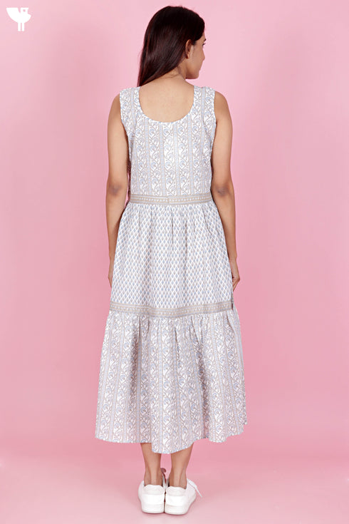 Cambric Cotton Dress In Floral Print