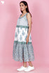 Mulmul Cotton Dress In Floral Block Print