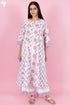 Cambric Cotton Kurta In Floral Block Print