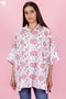 Cambric Cotton Shirt In Floral Block Print