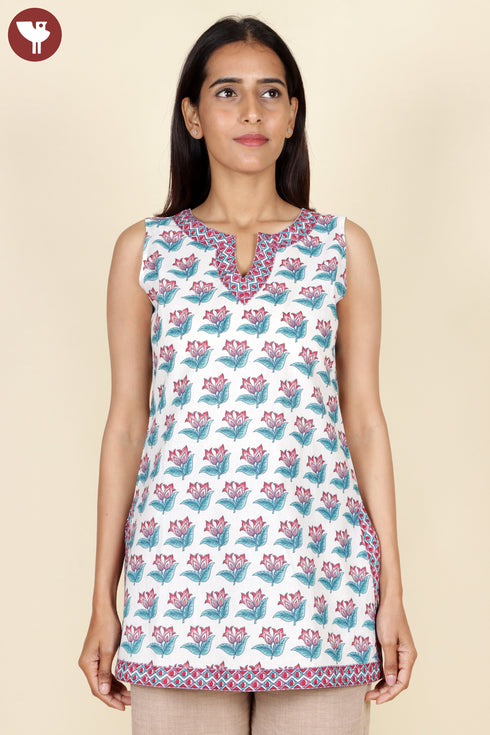 Cambric Cotton Top Floral Print