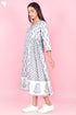 Mulmul Cotton Dress In Floral Block Print