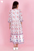 Mulmul Cotton Gathered Dress In Floral Block Print