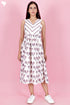 Slub Cotton Sleeveless Dress In Block Print
