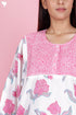 Cambric Cotton Top in Floral Block Print