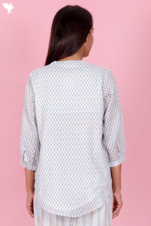 Mulmul Cotton Top In Floral Print
