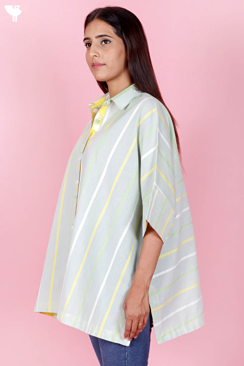 Khaadi Cotton Shirt In Stripes