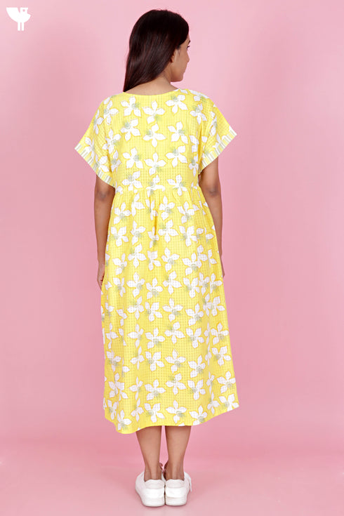 Khaadi Cotton Secret Dress In Floral Block Print