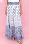 Mulmul Cotton Tiered Skirt In Floral Block Print