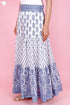 Mulmul Cotton Tiered Skirt In Floral Block Print