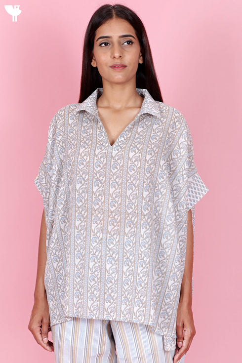 Mulmul Cotton Shirt In Floral Print