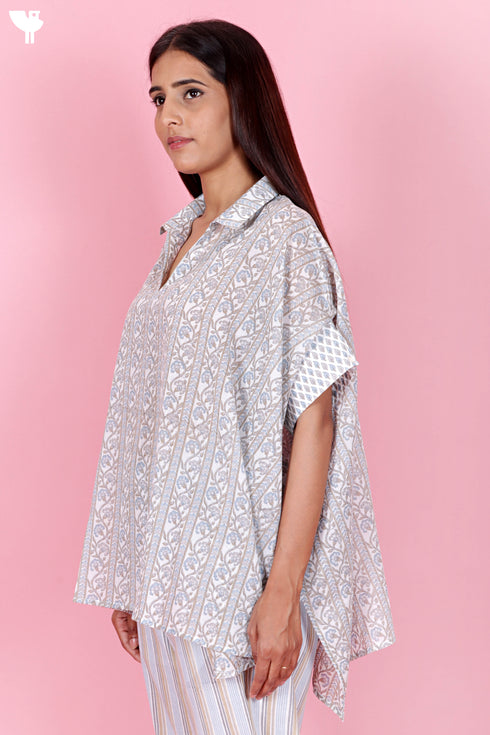 Mulmul Cotton Shirt In Floral Print