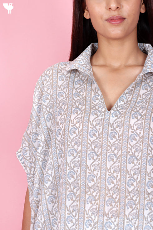 Mulmul Cotton Shirt In Floral Print