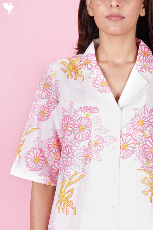 Cambric CottonCo-Ord Set in Floral Block Print