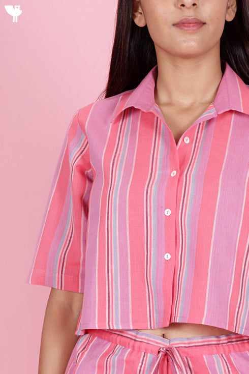 Khaadi Cotton Co-Ord Set in Stripes