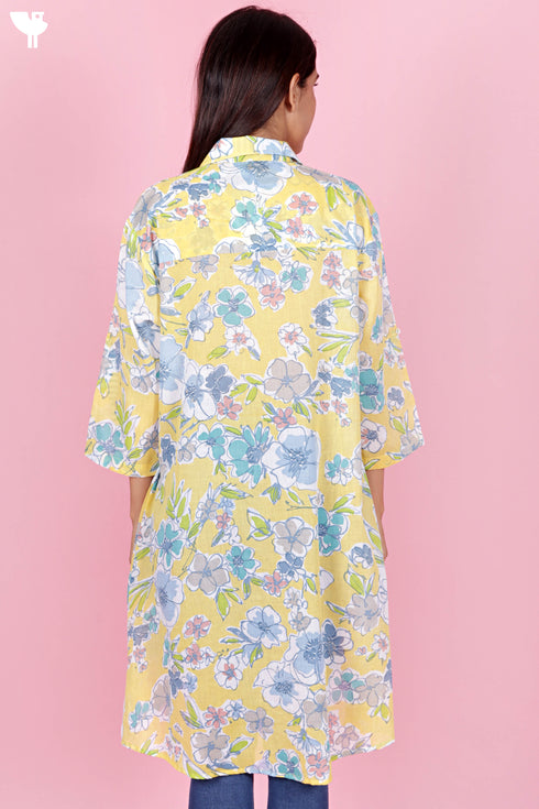 Mulmul Cotton Top In Floral Print