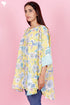 Mulmul Cotton Poncho Top In Floral Print