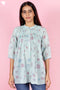 Mulmul Cotton Pintuck Top In Block Print