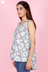 Cambric Cotton Sleeveless Top In Block Print