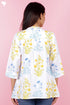 Cambric Cotton Top in Floral Block Print