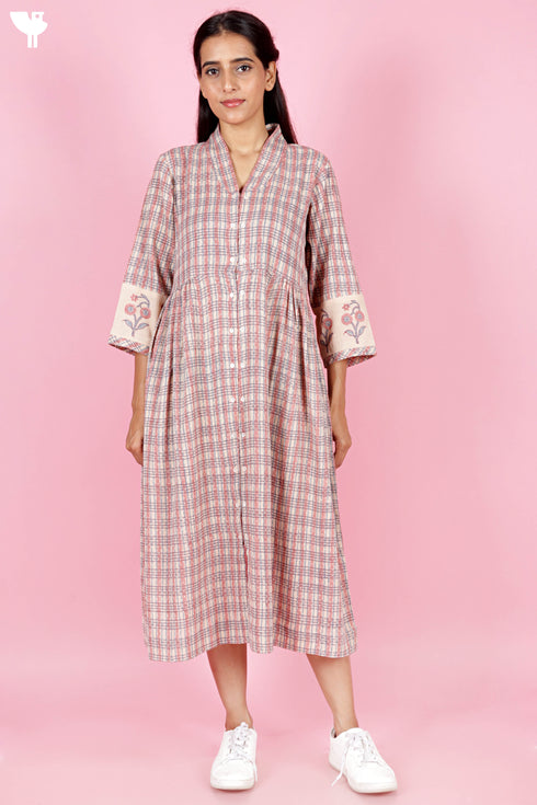 Cotton Crepe Dress In Block Print
