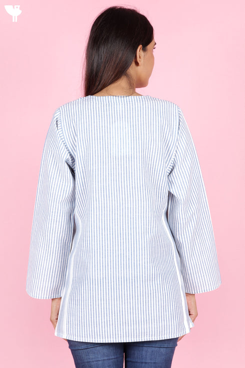 Khaadi Cotton Striped Cotton Top