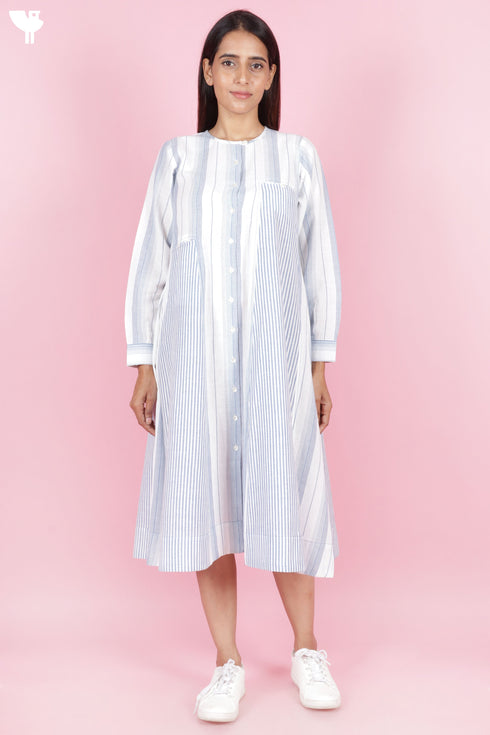 Khaadi Cotton Striped Cotton Dress