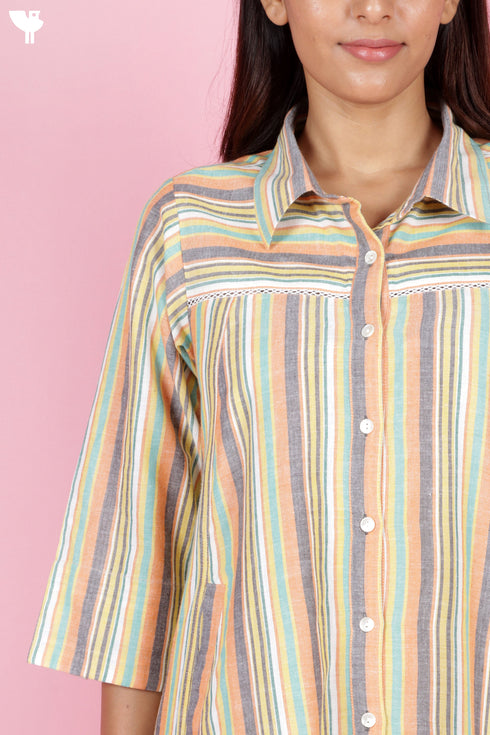 Khaadi Cotton Striped Cotton Dress