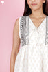 Slub Cotton Sleeveless Dress In Block Print