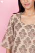Chanderi Silk Top With Block Print