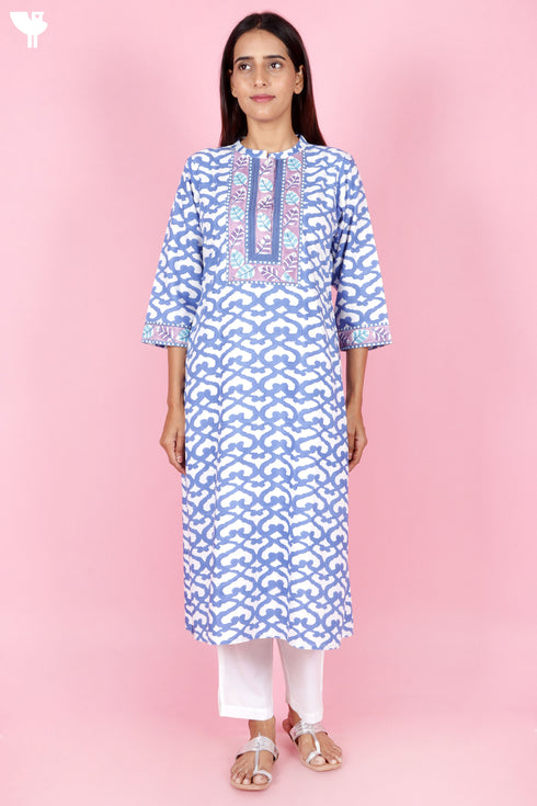 Bizzy Lizzy Kurta In Graphic Block Print