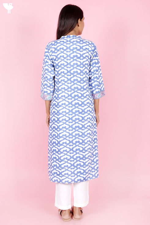 Bizzy Lizzy Kurta In Graphic Block Print