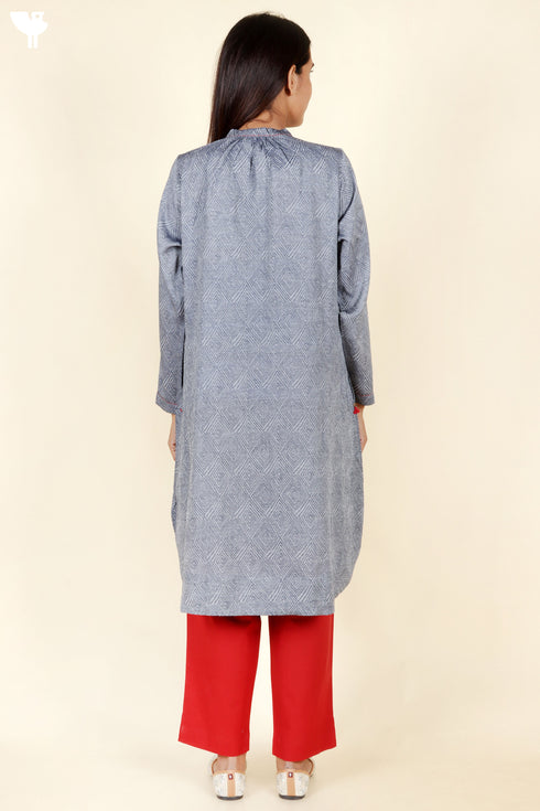 Rayon Kurta With Jacquard Weave