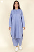 Chambray Cotton Kurta In Blue Melange
