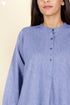 Chambray Cotton Kurta In Blue Melange