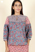 Cambric Cotton Top In Block Print