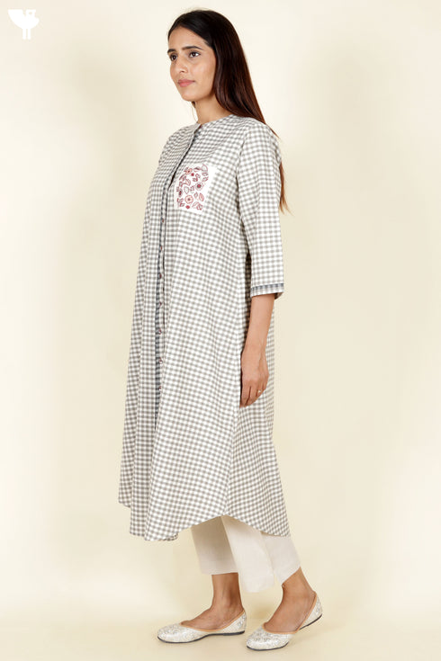 Khaadi Cotton Kurta with Embroidery