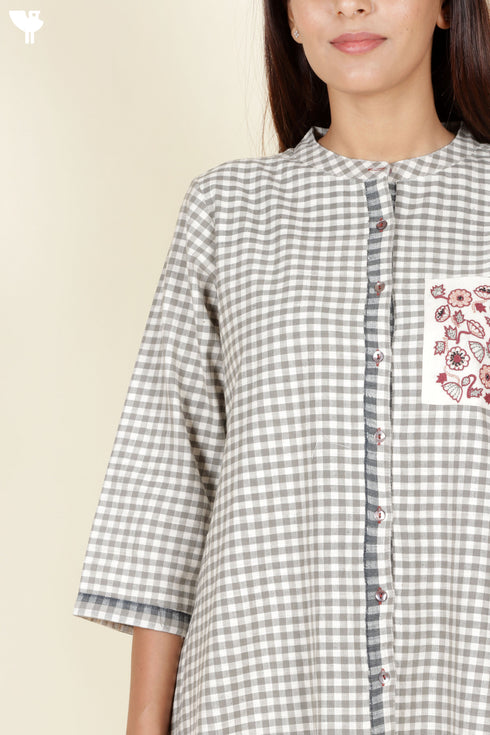 Khaadi Cotton Kurta with Embroidery