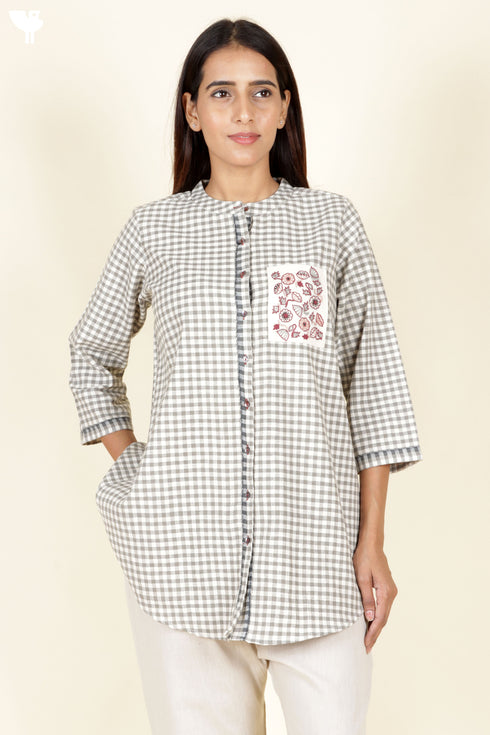 Khaadi Cotton Top With Embroidery
