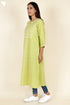 Khaadi Cotton Lime Kurta In Floral Block Print