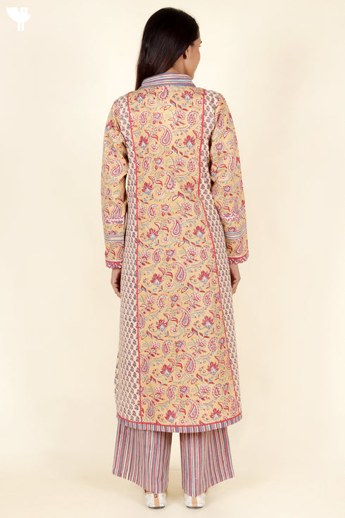 Cambric Cotton Kurta In Floral Block Print