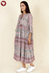 Mulmul Cotton Tier Dress In Block Print