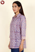 Cambric Cotton Shirt Top In Floral Block Print