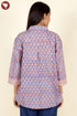 Cambric Cotton Shirt Top In Floral Block Print