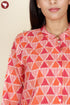 Cambric Cotton Top In Geometric Block Print